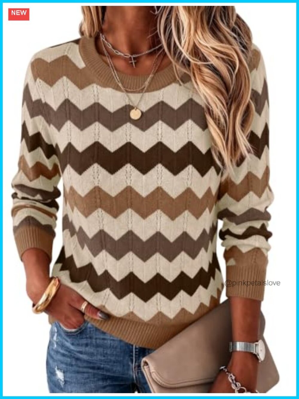 Womens Crew Neck Long Sleeve Knit Pullover Sweater Lightweight Fall